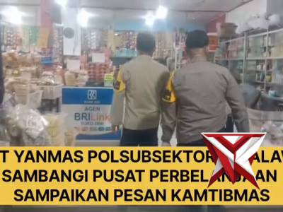 Piket Yanmas Polsubsektor Pelalawan Sambangi Pusat Perbelanjaan Sampaikan Pesan Kamtibmas