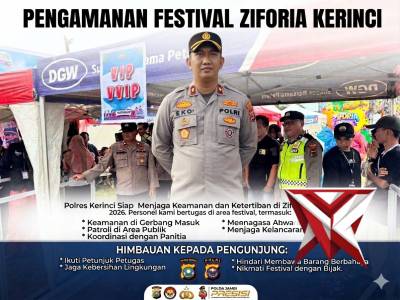 "Pesta Rakyat Aman! Polres Kerinci Siagakan Personel Full Power di Ziforia Festival 2026"
?