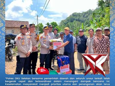 Jajaran Polres OKU Selatan bergerak taktis menanggulangi dampak banjir bandang dan tanah longsor