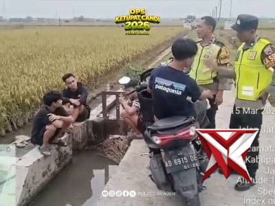 Patroli Presisi Polsek Masaran Cegah Balap Liar di Jalur Krikilan&ndash;Masaran