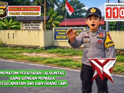 Mematuhi peraturan lalulintas ,Polsek Purwodadi polres mura