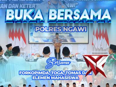 Polres Ngawi menggelar buka puasa bersama Forkopimda, Toga, Tomas, serta elemen masyarakat Ngawi - PoliceTube