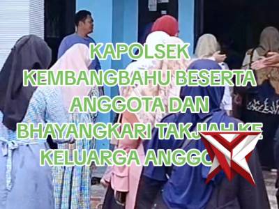 Kapolsek Kembangbahu beserta anggota dan bhayangkari laksanakan tajiah kw rumah keluarga anggota