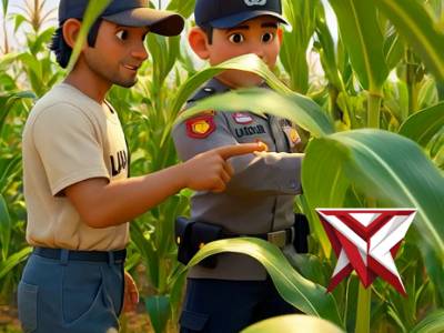 Bahbinkamtibmas Polsek Bts Ulu melaksanakan pengecekan tanaman jagung didesa tambangan