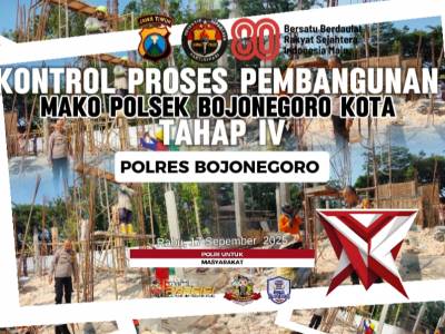 Kapolsek Bojonegoro Kota Kontrol Pembangunan Mako Baru di Desa Campurejo