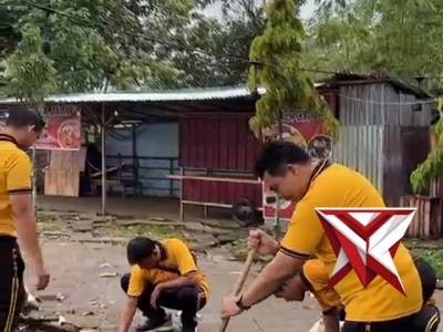 POLRES LEBONG GELAR AKSI BERSIH LINGKUNGAN DUKUNG PROGRAM INDONESIA ASRI