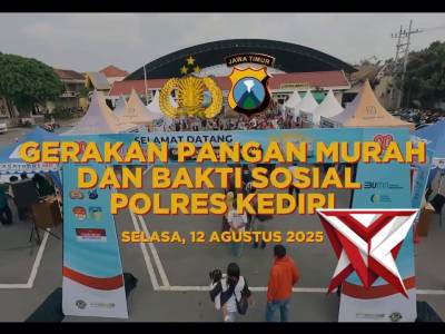 Antusiasme Masyarakat Warnai Gerakan Pangan Murah Polres Kediri