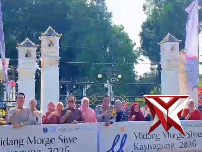 Kapolres OKI mehadiri kegiatan Adat Midang Morge Siwe Kayuagung Kab. OKI.