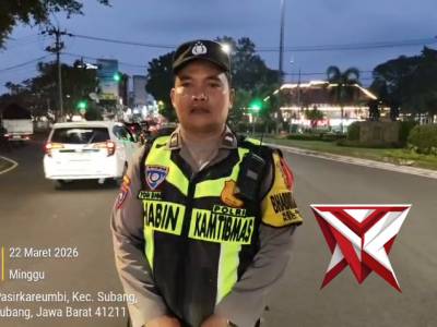 Laporan situasi pantauan arus lalin di sekitaran pospam wismakarya subang.