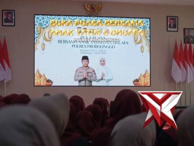KAPOLRES PROBOLINGGO BESERTA JAJARAN MELAKSANAKAN BUKA PUASA BERSAMA SEKALIGUS PEMBERIAN SANTUNAN - PoliceTube
