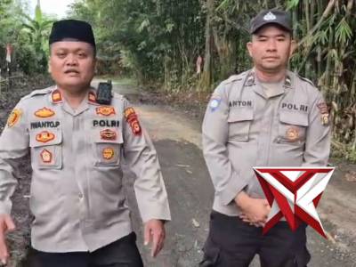 Polsek tanjung batu tinjau jalan rusak yg di perbaiki