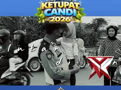 Di tengah ramainya arus mudik Lebaran, seorang ayah tetap berdiri menjalankan tugasnya