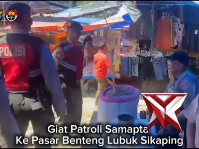 Patroli Samapta Ke Pasar Benteng Lubuk Sikaping