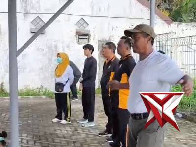 anggota polsek kepanjen senam bersama RSUD Kanjuruhan