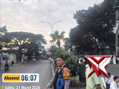 Pengamanan Sholat Idul Fitri 1447 H/2026 M,Bhabinkamtibmas Polsek Bandung Kidul