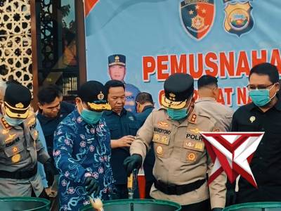 Kapolda Bengkulu Pimpin Pemusnahan Barang Bukti Hasil Operasi Pekat Nala I Tahun 2026