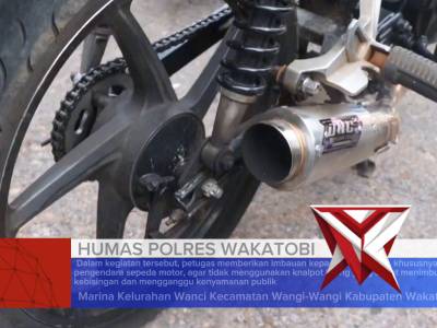 Polres Wakatobi Tertibkan Knalpot Brong di Kawasan Marina Wanci, Delapan Motor Diamankan