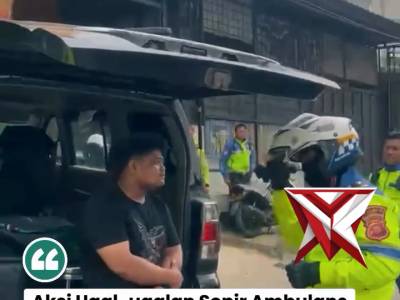 Aksi Ugal-ugalan Sopir Ambulans Dihentikan Polisi, Nyaris Tabrak Petugas di Malangbong