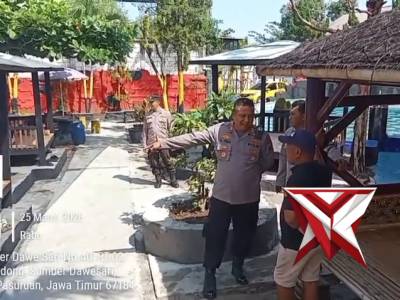 KAPOLSEK GRATI BESERTA ANGGOTA MRLAKSANAKAN PATROLI DI PEMANDIAN SUMBERDAWESAR.