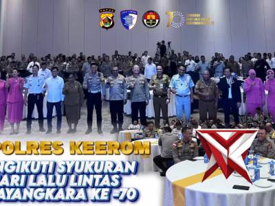 Kapolres Keerom Mengikuti Syukuran Hari Lalulintas Bhayangkara Ke - 70