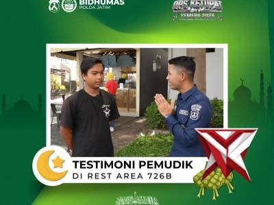 Testimoni Pemudik di Rest Area 726B, Perjalanan Aman Bersama Polri