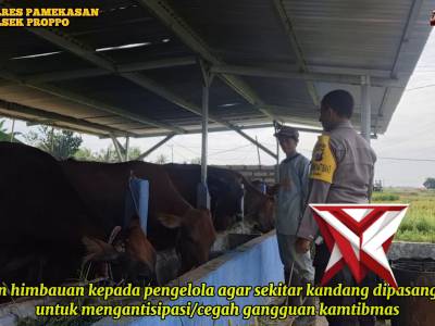 Bhabinkamtibmas Desa Srambah Cek Bumdes Ketahanan Pangan Program Penggemukan Sapi - PoliceTube