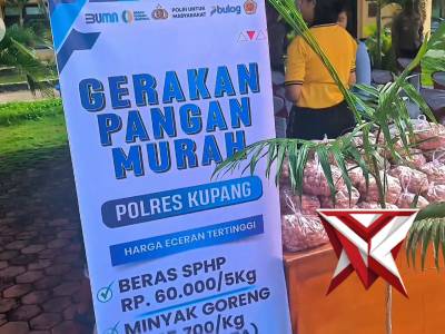 Dukung Ekonomi Warga, Polres Kupang Gelar Pangan Murah