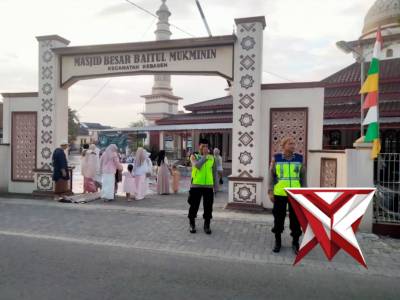 Polsek Kebasen Polresta Banyumas pam Sholat Idul Fitri di wilayah Kebasen