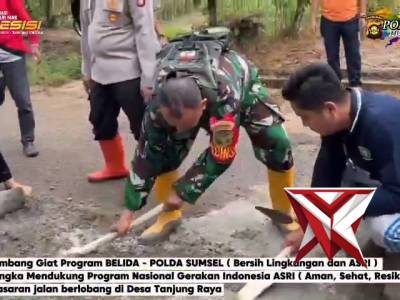 Polsek Rambang Giat Program BELIDA - Polda Sumsel (Bersih Lingkungan dan ASRI) - PoliceTube