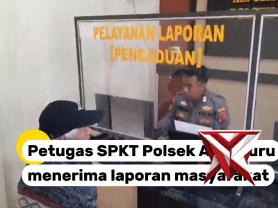 Petugas SPKT (Sentra Pelayanan Kepolisian Terpadu) Polsek Akabiluru menerima laporan masyarakat, 

D