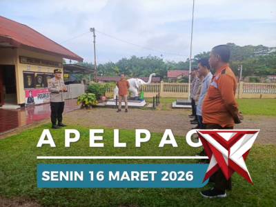 Apel pagi personil polsek pampangan