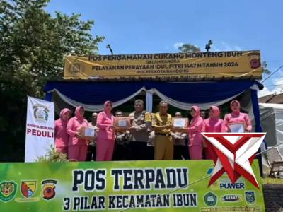 Pemberian tali asih ke pos pam cukang monteng bhayangkari ranting ibun cabang kota bandung