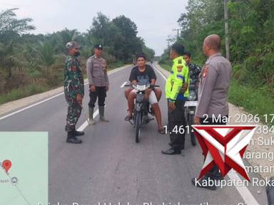 patroli gabungan TNI- POLRI di polsek pujud