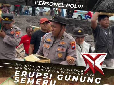 Polri Hadir Berbagi Harapan untuk Korban Erupsi Gunung Semeru - PoliceTube