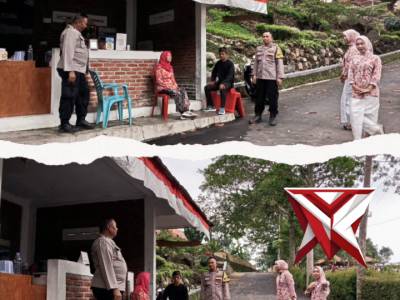 Polsek pasawahan laksanakan patroli objek wisata cibuntu jaga keamanan dan kenyamanan wilayahnya.