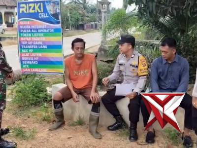 BHABINKAMTIBMAS POLSEK BELITANG II BERSAMA BABINSA DAN PEMERINTAH DESA MEMBERIKAN HIMBAUAN TTG KARHU