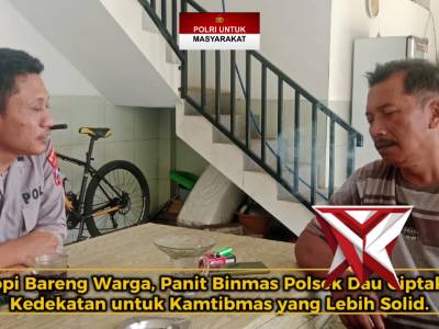 Ngopi Bareng Warga, Panit Binmas Polsek Dau Ciptakan Kedekatan untuk Kamtibmas yang Lebih Solid