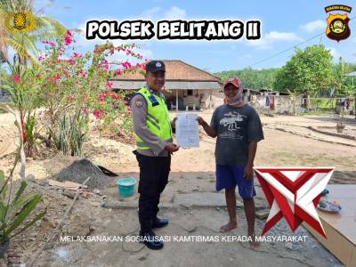 BHABINKAMTIBMAS POLSEK BELITANG II SOSIALISASI DAN MEMBERIKAN HIMBAUAN KAMTIBMAS