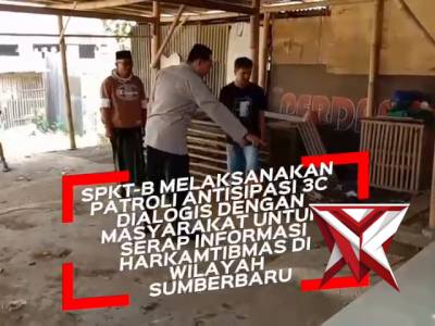 Patroli Harkamtibmas antisipasi 3C dan dialogis bersama warga masyarakat di wilayah kec.sumberbaru