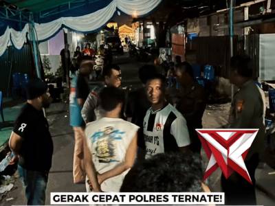 POLRES TERNATE GERAK CEPAT KERICUHAN PESTA RONGGENG BERAKHIR KONDUSIF SATU ORANG DIAMANKAN