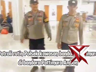 patroli rutin Polsek kawasan bandara Pattimura - PoliceTube
