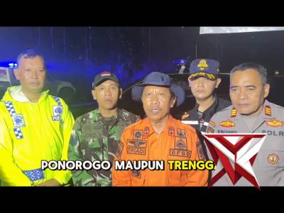 Kejadian tanah longsor di KM 16 jln Protokol Trenggalek - Ponorogo. Masuk Ds. Nglinggis Kec. Tugu Ka