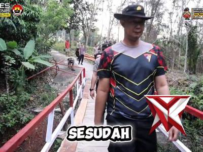 Polres Muara Enim Sat Samapta Perbaikan Jembatan Merah Putih untuk Masyarakat