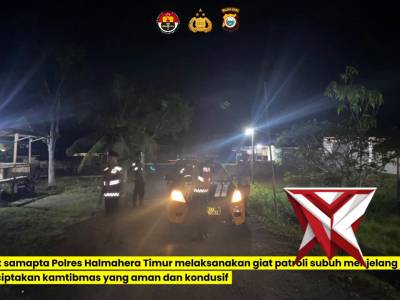 Satsamapta melaksankaan patroli rutin pa malam hari