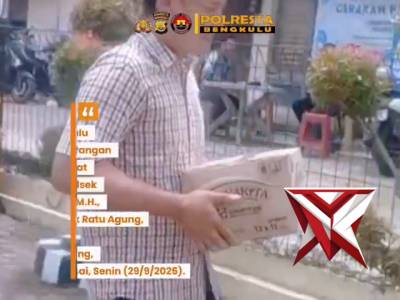 Polsek ratu agung Polresta bengkulu melaksanakan kegiatan gerakan pangan murah (GPM)