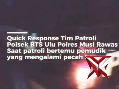 *Tim Patroli Polsek BTS Ulu Bantu Pemudik Pecah Ban* Tim patroli Polsek BTS Ulu Polres Musi Rawas m - PoliceTube
