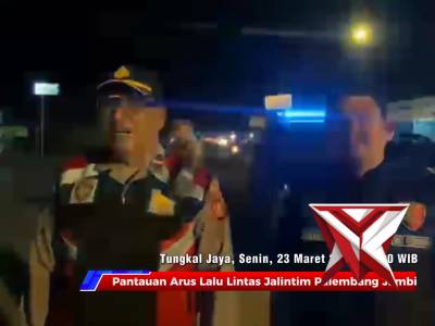 Pantauan arus lalu lintas di jalan lintas timur Kec. Tungkal Jaya