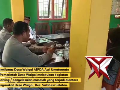 Bhabinkamtibmas Desa Waigai AIPDA Asri Umaternate bersama Pemerintah Desa ikut problem solving