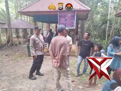 Personel polres haltim laksanakan patroli dan pengamanan di tempat wisata