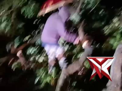 Pemotongan ranting pohon tumbang